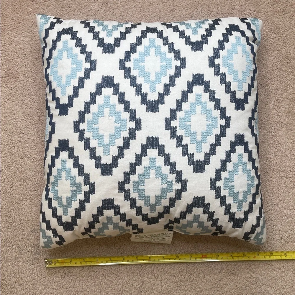 NWT Essential Home Blue and Black 18” Geometric Accent Pillows (Set of 2)